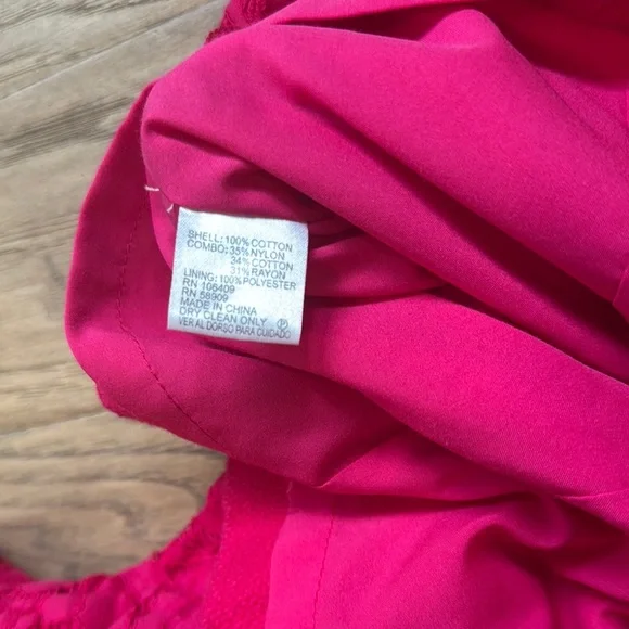 Hot Pink Sheath Dress With Lace Paneling Antonio Melani Size 4 - Picture 3 of 9